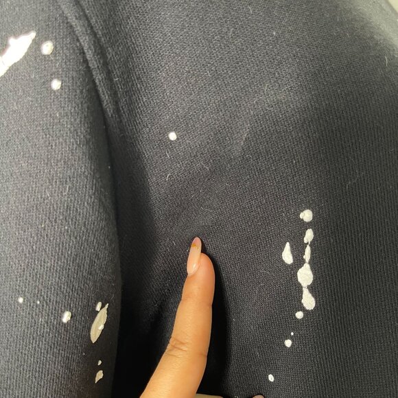 Rag & Bone Women's Black Crewneck Cotton Splatter Paint Sweatshirt Size Large - Picture 9 of 15